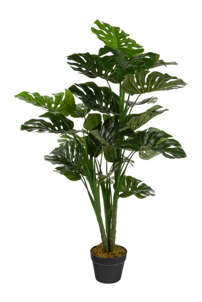 Monstera artificiel de 47 po en pot noir | Monstera artificiel de 47 po en pot noir | D10H7H54