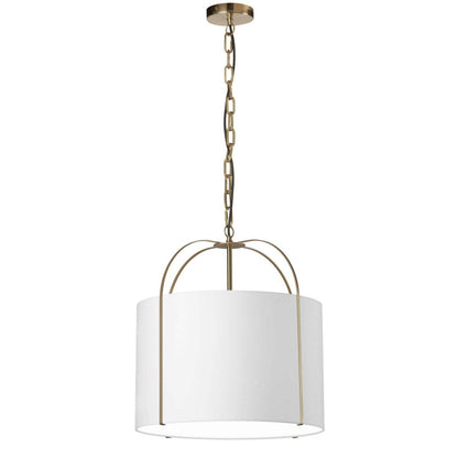 Dainolite Quincy 1 Light Pendant Gold White Shade Lamp|Luminaire suspendu Quincy de Dainolite avec abat-jour blanc, fini doré et 1 ampoule