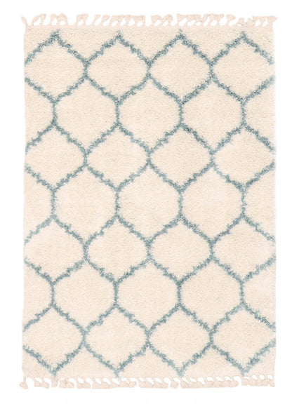 Helma Trellis Cream Shag 6'7 X 9'6 Area Rug|Carpette à poil long Helma Trellis crème 6 pi 7 po x 9 pi 6 po|D86F9FO7
