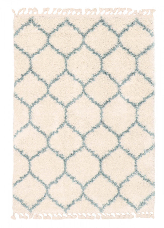 Helma Trellis crème shag 5 pi 3 po x 7 pi 3 po|Carpette à poil longue Helma Trellis crème 5 pi 3 po x 7 pi 3 po|D86F4N7J
