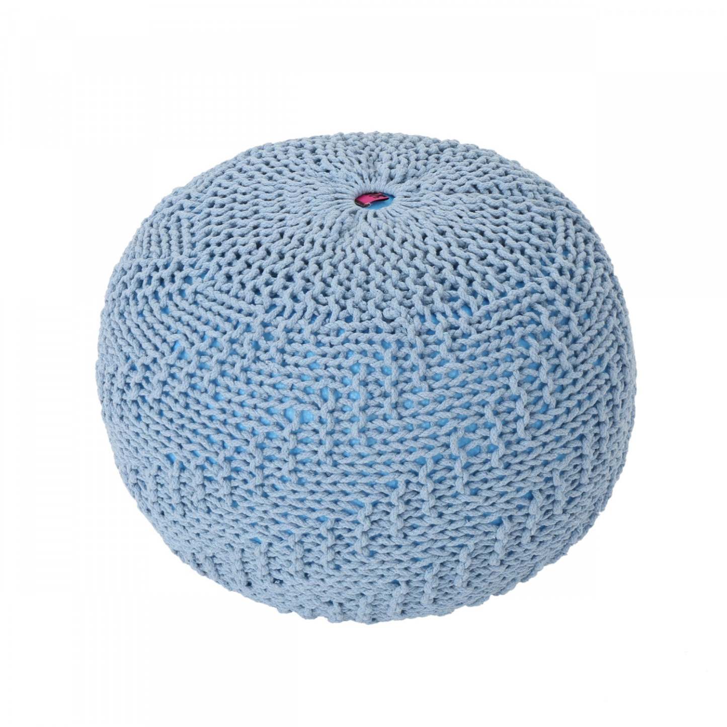 Pouf rembourré Murphy, 100 % coton - Sarcelle | Pouf Rembourré Murphy, 100 % Coton, - Couleur Bleu Sarcelle