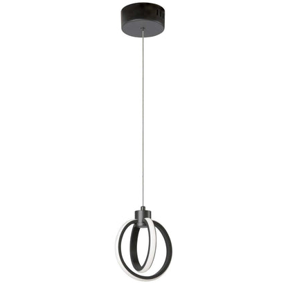 Luminaire suspendu Parson de Dainolite en finition noire mate avec diffuseur en silicone blanc, ampoule à DEL de 14 W