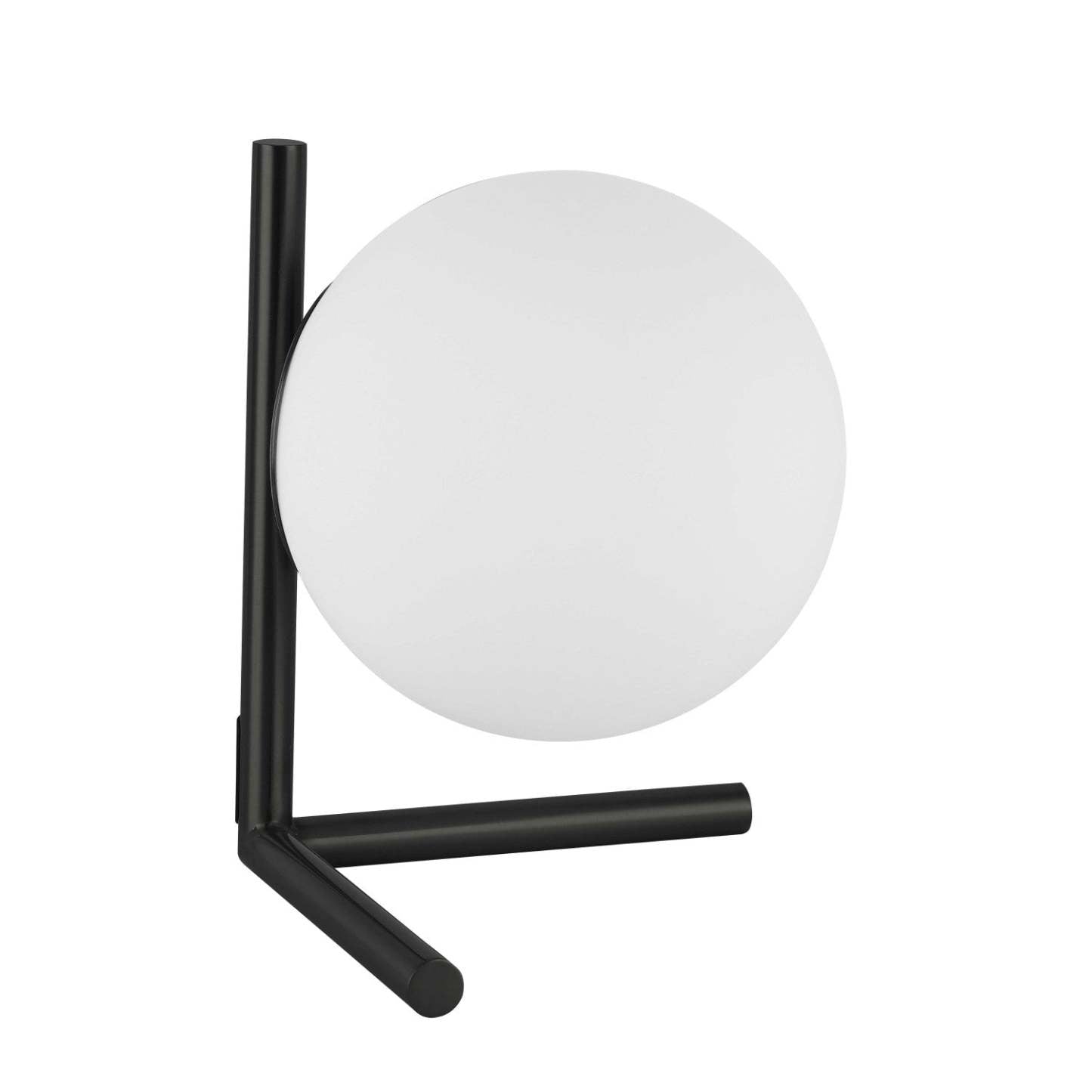 Dainolite Folgar 1 Light Table Lamp Fini Noir Mat Verre Blanc Opale|Lampe de table Folgar de Dainolite en verre blanc opale, avec fini noir mat et 1 ampoule