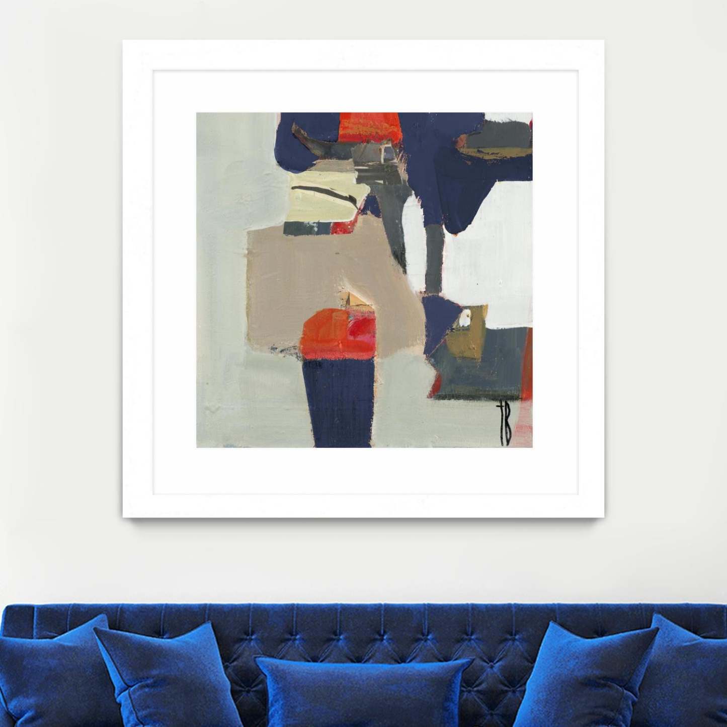 Orange Crush V9 Matted and Framed White 30x30 Wall Art|Œuvre d'art murale encadrée blanche et mate « Orange Crush V9 » 30 x 30