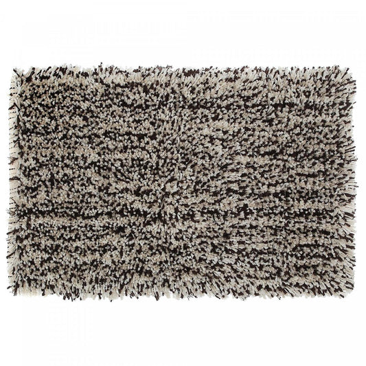 Tapis de bain en microfibre brun/beige 20 x 32|Tapis de salle de bain bain en microfibre brun et beige à poil long 20 x 32
