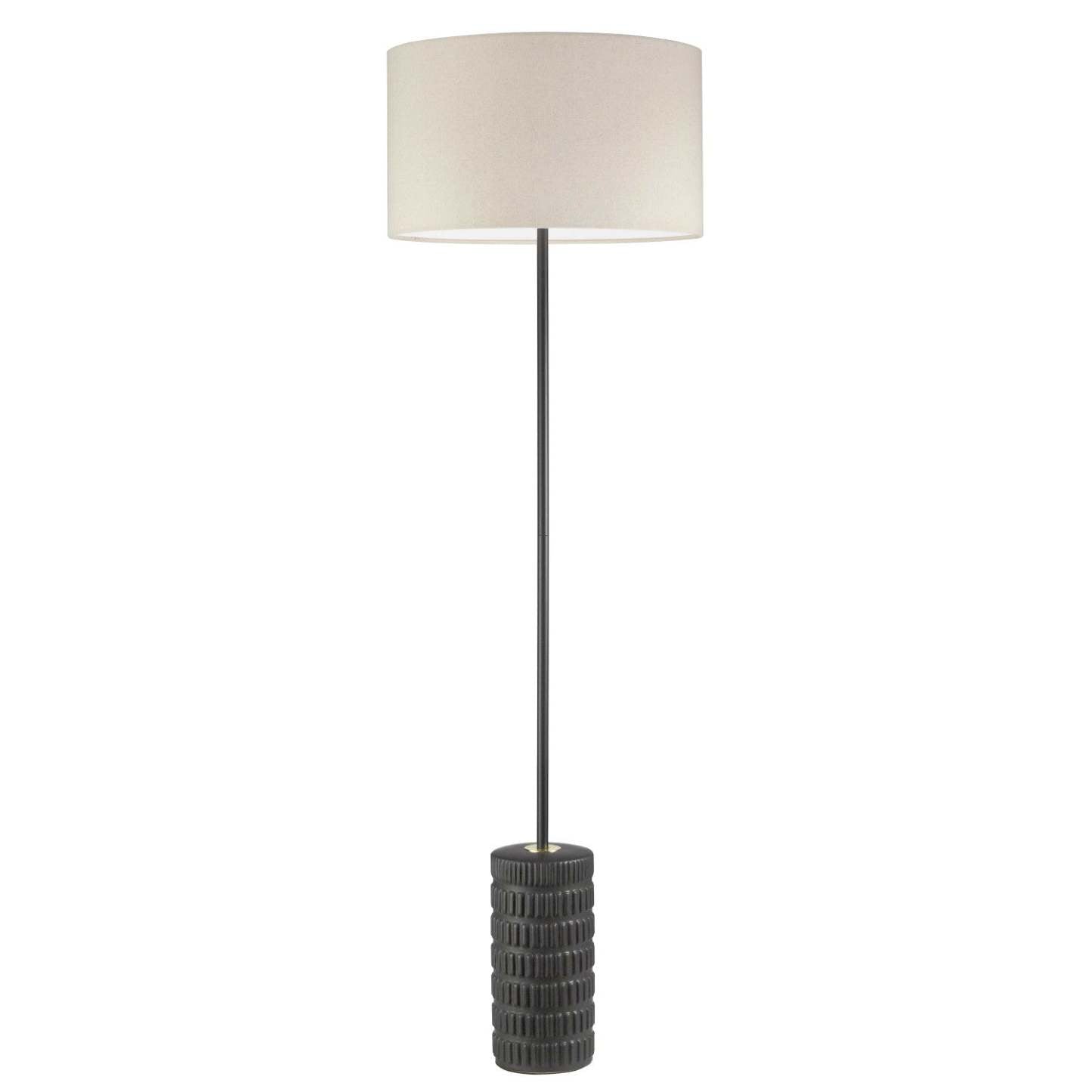 Dainolite Felicity 1 Light Floor Lamp Matte Black Beige Shade|Lampe à pied Felicity de Dainolite avec abat-jour beige, fini noir mat et 1 ampoule