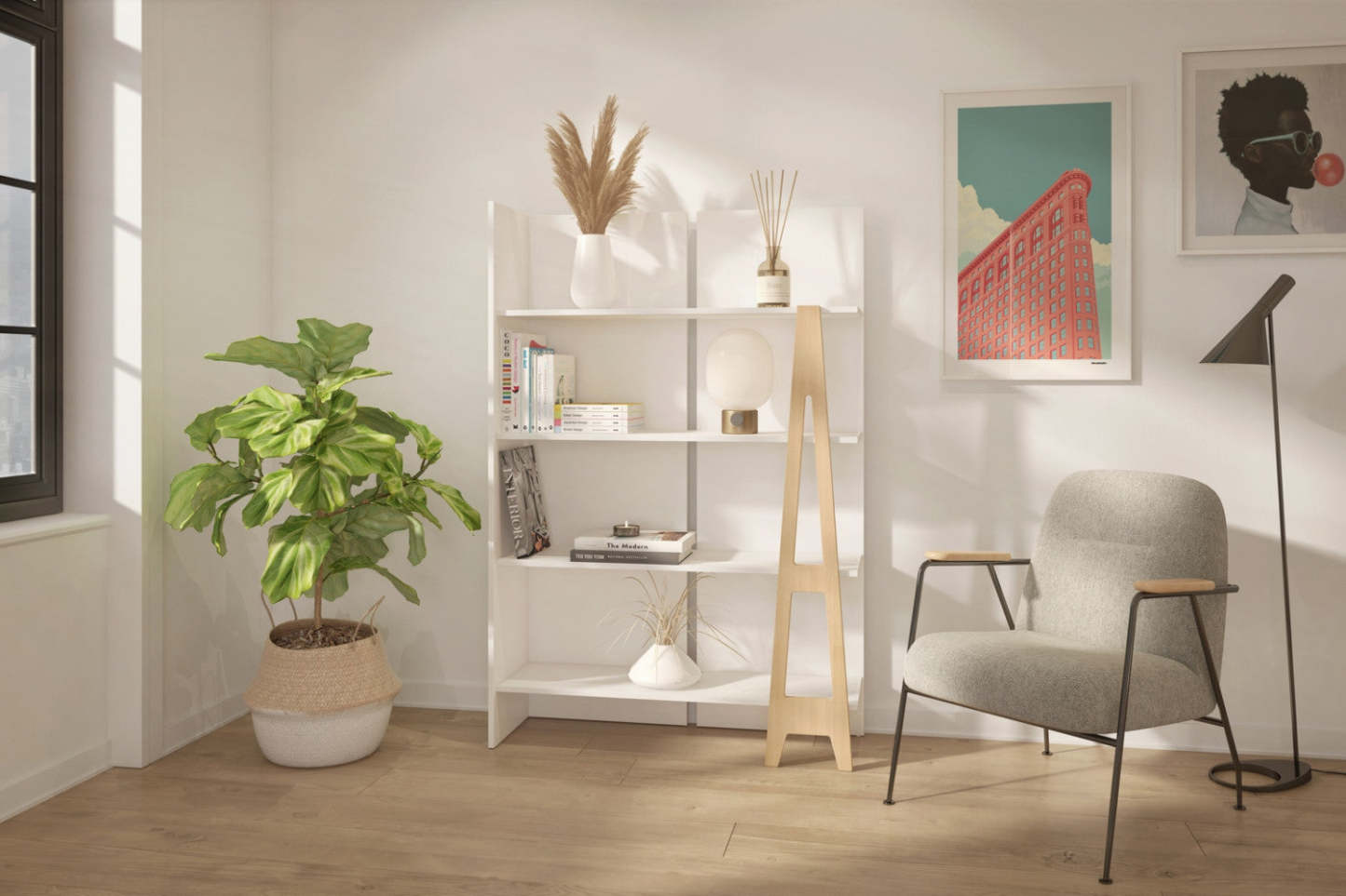 Nordika Bibliothèque Atypik - Blanc | Bibliothèque Atypik Nordika - blanche | D08H83B8