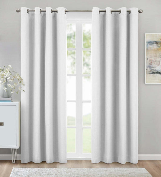Thermaplus Kelly White Blackout Grommet Curtain Panel - 52 x 63|Panneau de rideau occultant à œillets Kelly blanc de Thermaplus - 52 x 63