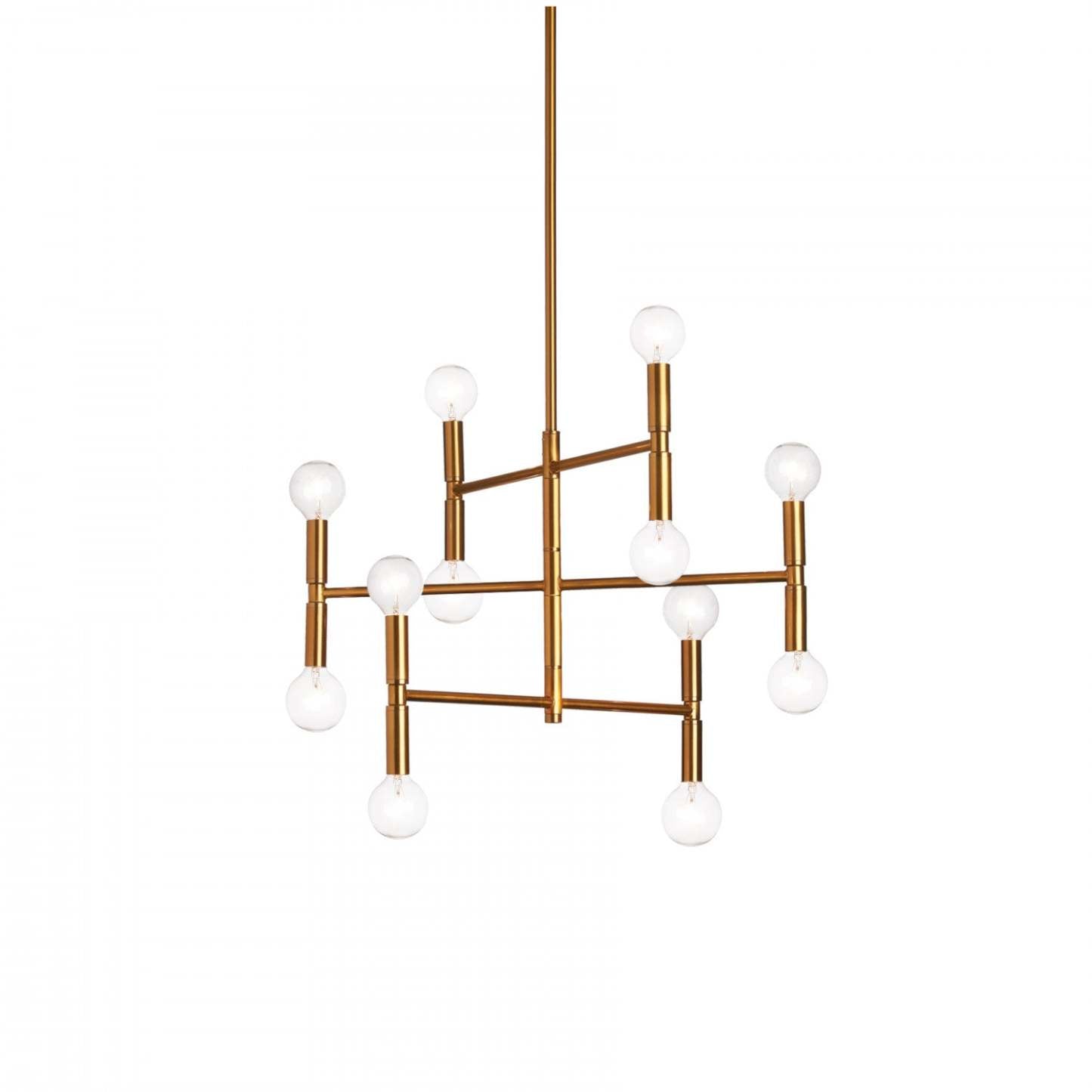 Dainolite Ava 12 Light Chandelier Small Vintage Bronze Finish Lamp|Petit lustre Ava de Dainolite avec fini bronze rétro et 12 ampoules