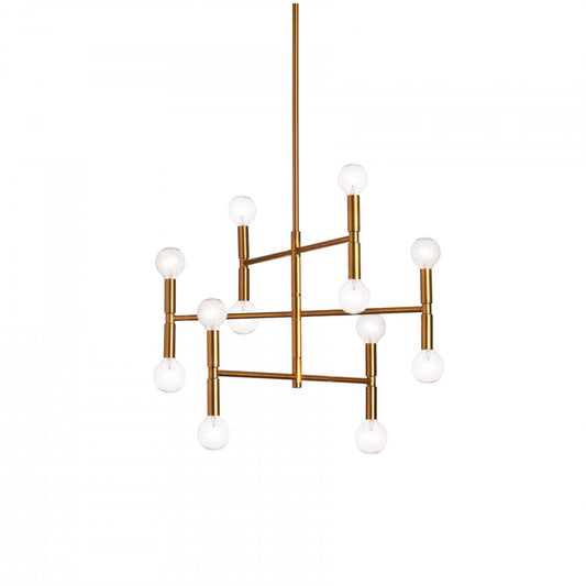 Dainolite Ava 12 Light Chandelier Small Vintage Bronze Finish Lamp|Petit lustre Ava de Dainolite avec fini bronze rétro et 12 ampoules