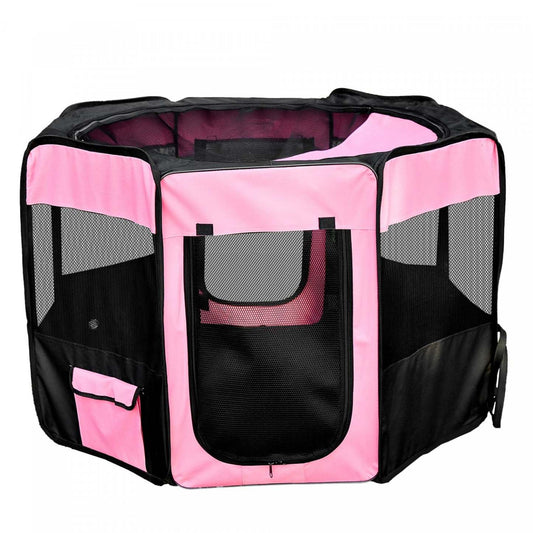 Pawhut 49.2 Tente de Pénalité Douce Pliable pour Animaux de Compagnie Chiot Chat Chien Exercice Caisse avec Sac de Transport Rose A|Pawhut 46 Pouces Parc Pour Animaux De Compagnie Doux Exercice Chiot Chien Stylo Caisse Portable Nouv