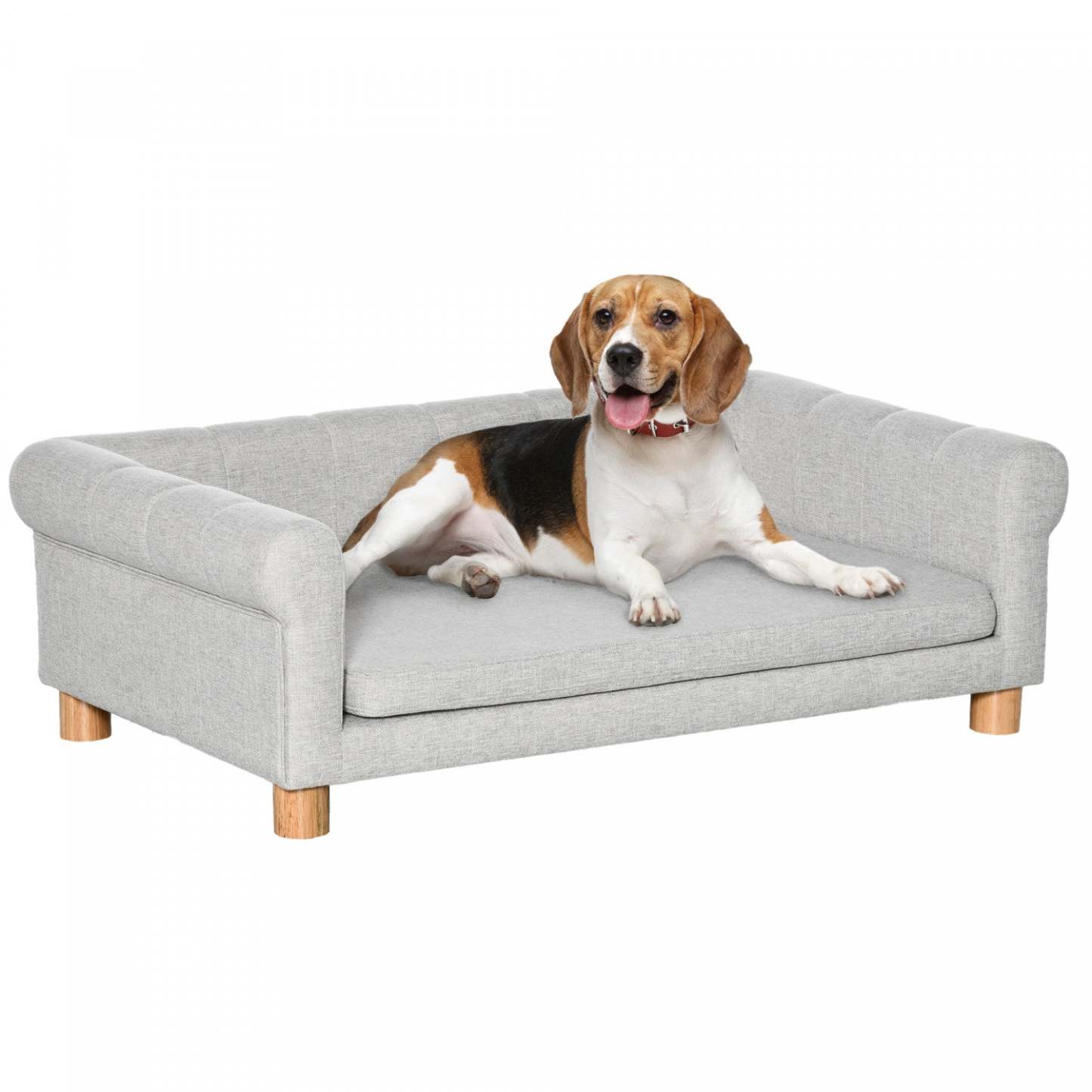 Pawhut Canapé Moderne Pour Chat Ou Chien Moyen Grand Avec Coussin De Siège Amovible, Gris Clair
