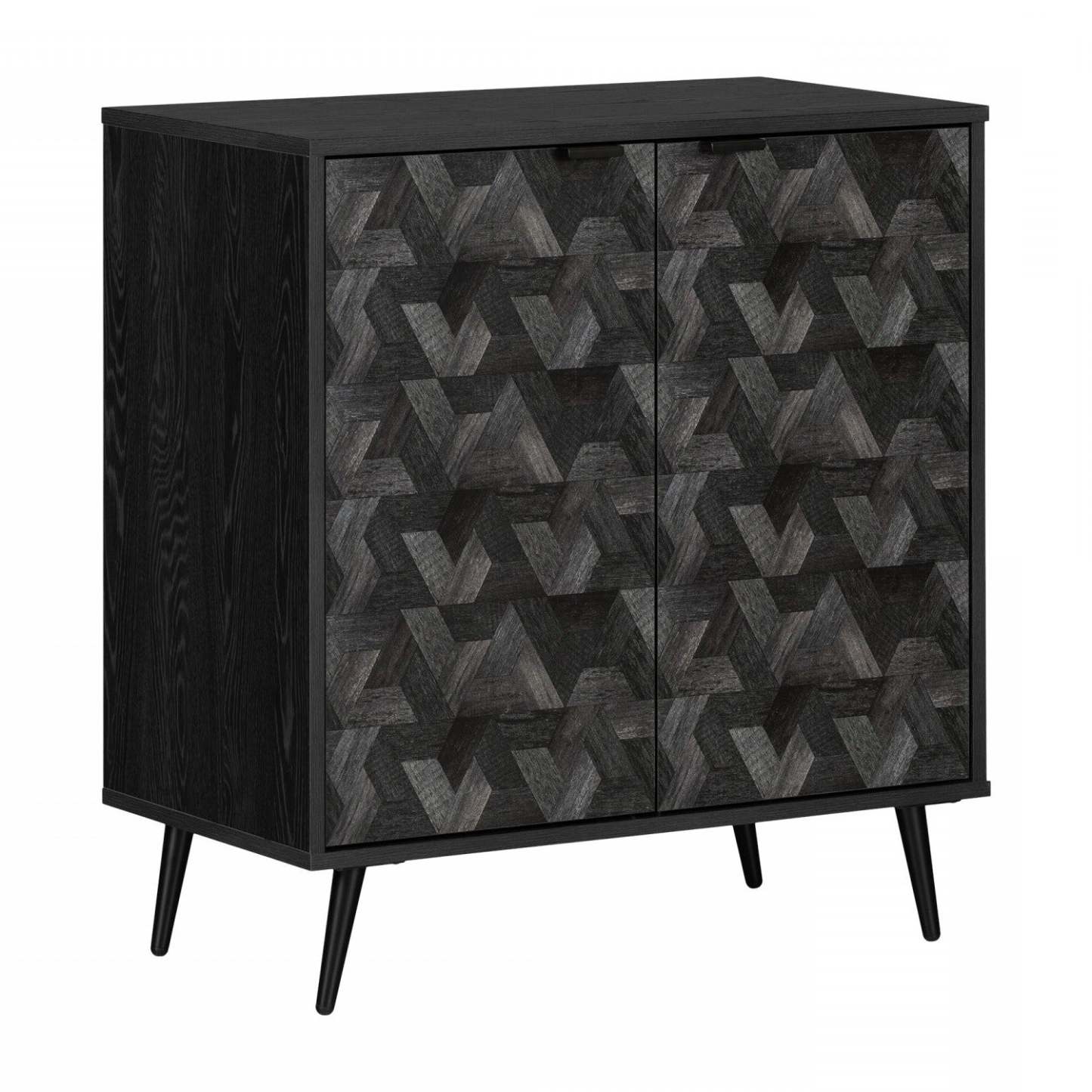 Oxford 2-Door Storage Cabinet - Chêne noir et gris foncé|Armoire de rangement Oxford à 2 portes - chêne noir et gris foncé