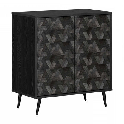 Oxford 2-Door Storage Cabinet - Chêne noir et gris foncé|Armoire de rangement Oxford à 2 portes - chêne noir et gris foncé