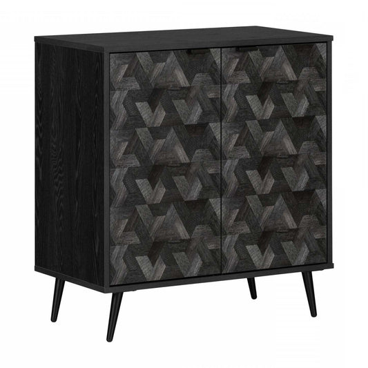 Oxford 2-Door Storage Cabinet - Chêne noir et gris foncé|Armoire de rangement Oxford à 2 portes - chêne noir et gris foncé