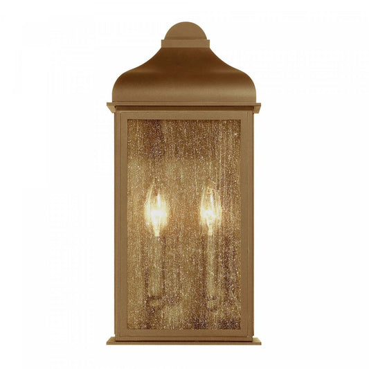Madrid 2 Light Outdoor Wall Sconce, Weathered Brass Lamp | Applique Murale D’exterieur Madrid A 2 lampes, Laiton Vieilli