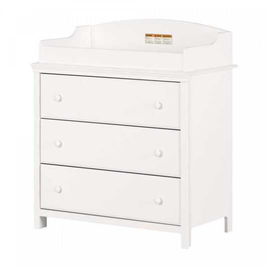 Cotton Candy 3-drawer Changing Table - Pure White | Cotton Candy Table A Langer 3 Tiroirs - Blanc Solide