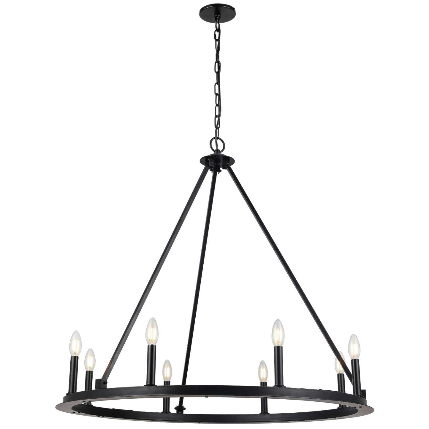 Dainolite Colby 8 Light Chandelier Matte Black Lamp|Lustre Colby de Dainolite avec fini noir mat et 8 ampoules