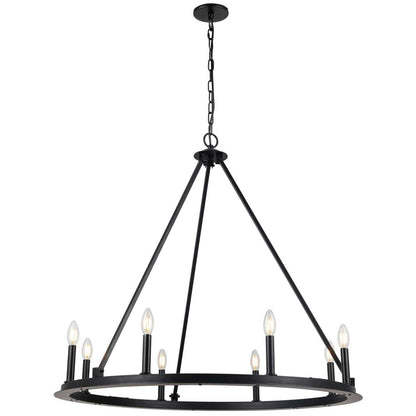 Dainolite Colby 8 Light Chandelier Matte Black Lamp|Lustre Colby de Dainolite avec fini noir mat et 8 ampoules