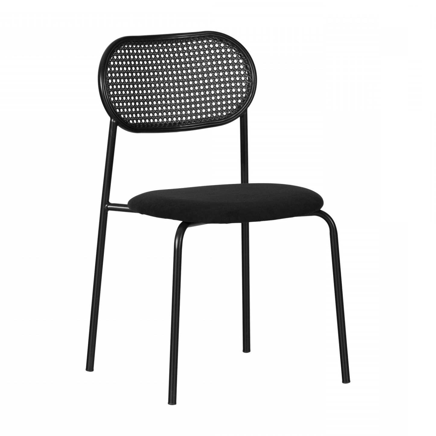 Hype Black Rattan Dining Chair - Set of 2 Black|Chaise de salle à manger Hype noire en rotin - ensemble de 2 en noir