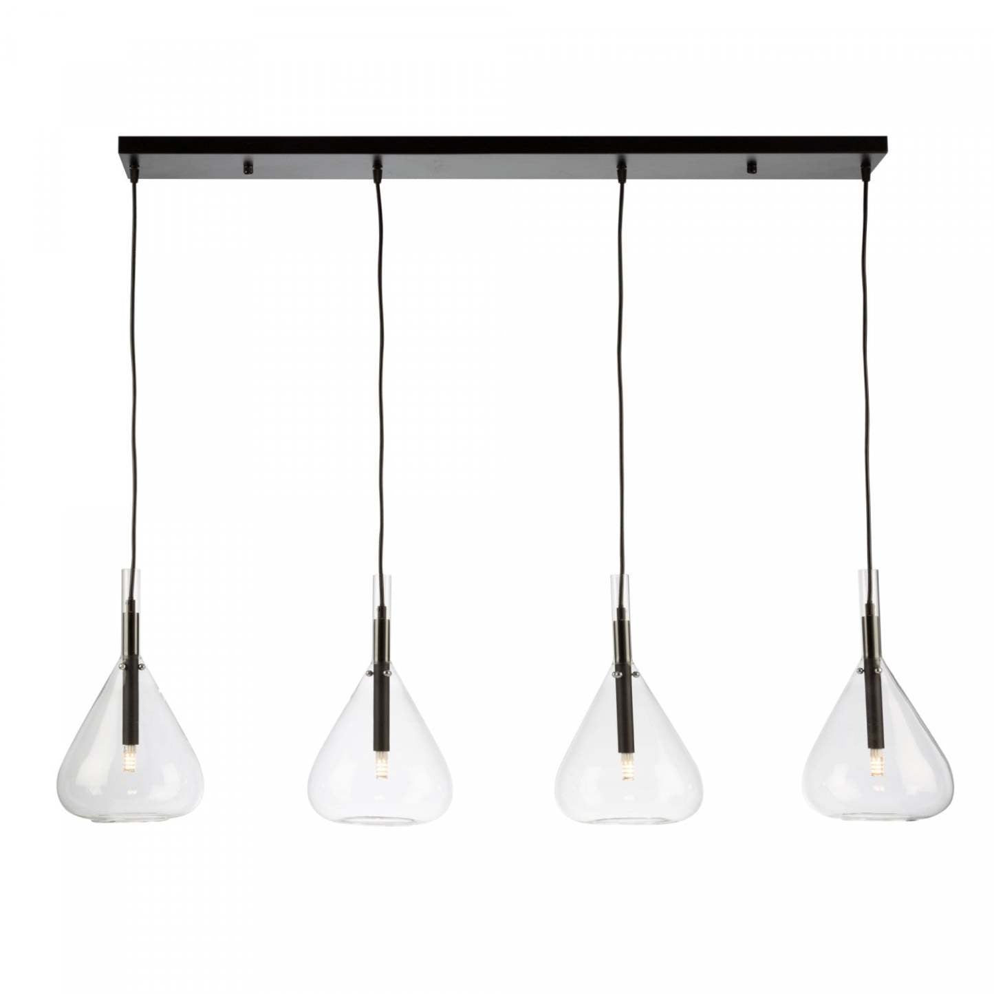 Plafonnier Conic 4 Lumières Noir|Luminaire suspendu Conic noir à 4 ampoules|D06HYYA6