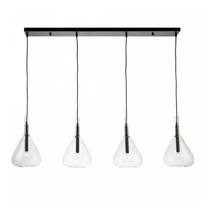 Plafonnier Conic 4 Lumières Noir|Luminaire suspendu Conic noir à 4 ampoules|D06HYYA6