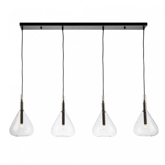 Plafonnier Conic 4 Lumières Noir|Luminaire suspendu Conic noir à 4 ampoules|D06HYYA6