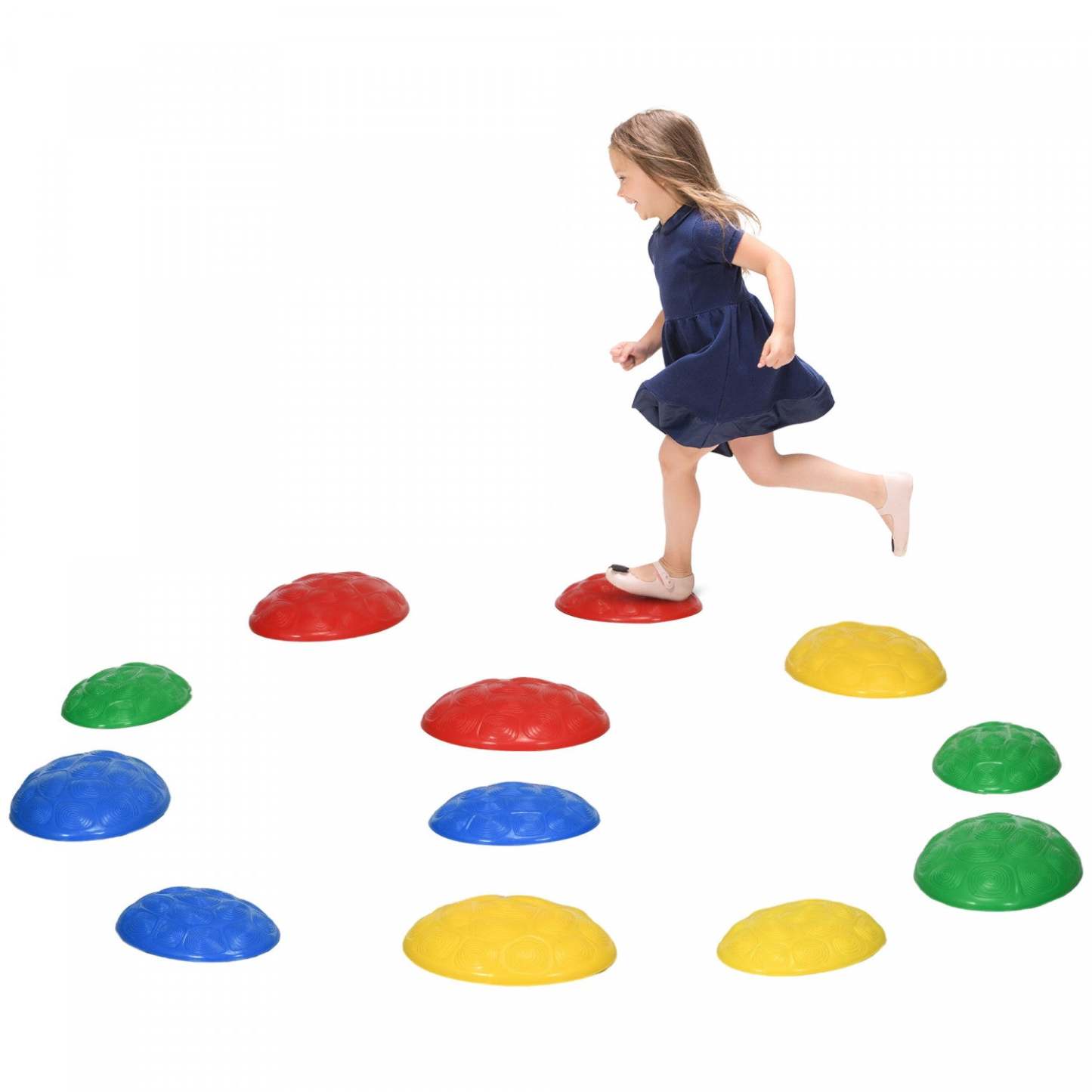 Outsunny 12 Pièces D'équilibre Pour Enfants, Parcours D'obstacles, Jeu Sensoriel, Pierres De Rivière