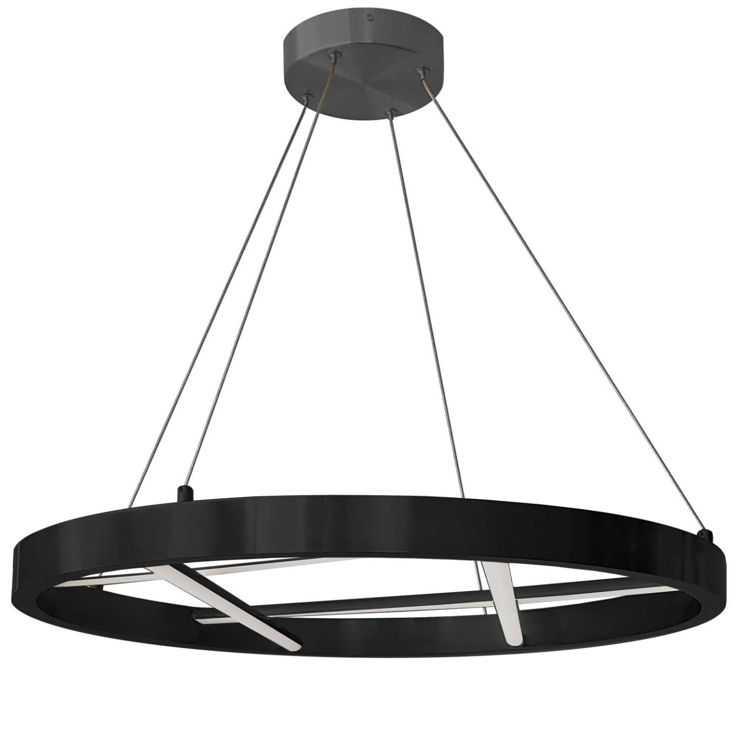 Dainolite Dante LED Chandelier 40w Noir Mat Blanc Silicone Diffuseur Lampe|Lustre Dante de Dainolite en silicone blanc qui diffuse la lumière, avec fini noir mat et ampoule à DEL de 40 W