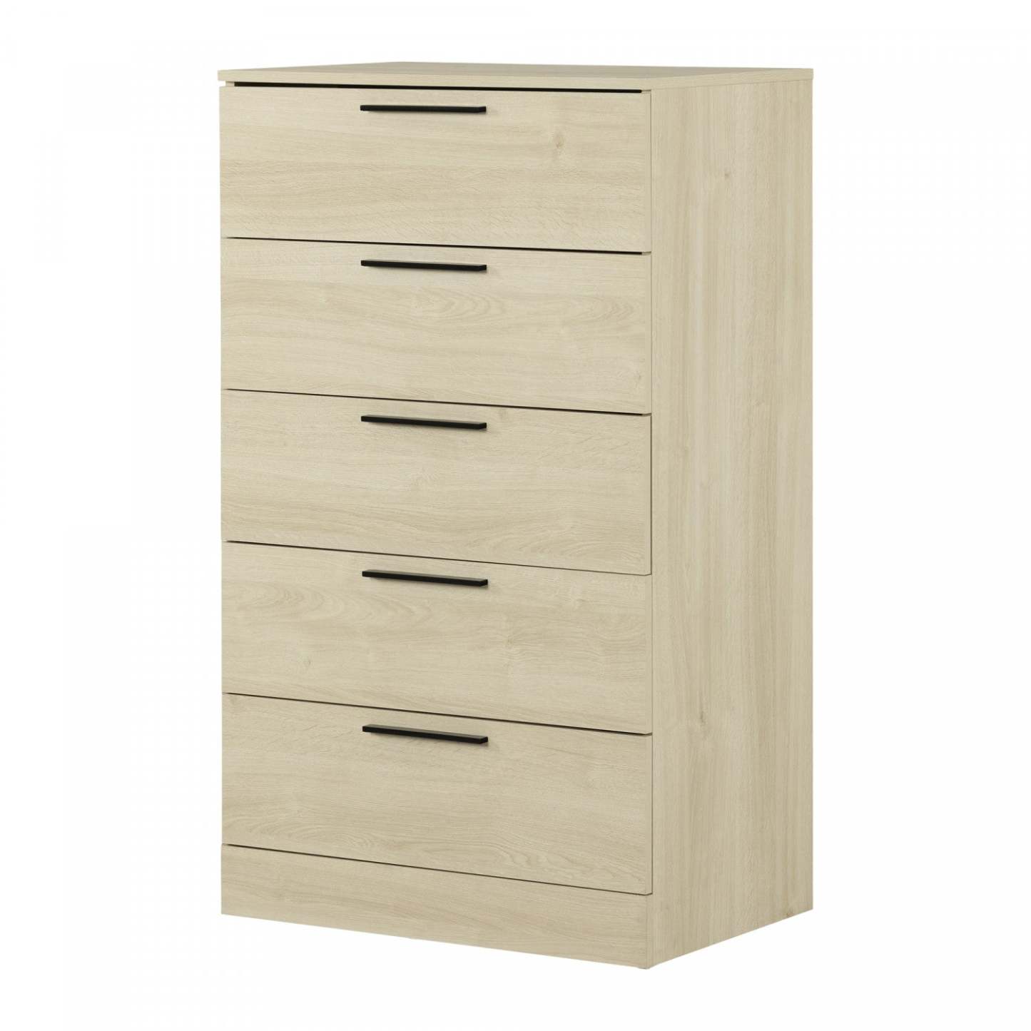 Commode à 5 tiroirs Step One Essential - Chêne blanchi | Commode verticale Step One Essential à 5 ​​tiroirs - chêne blanc