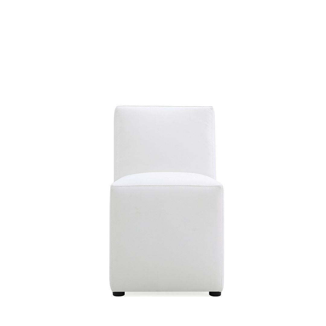 Manhattan Comfort Anna Modern Square Faux Leather Dining Chair - Cream|Chaise de salle à manger carrée et moderne Anna de Manhattan Comfort en similicuir - crème