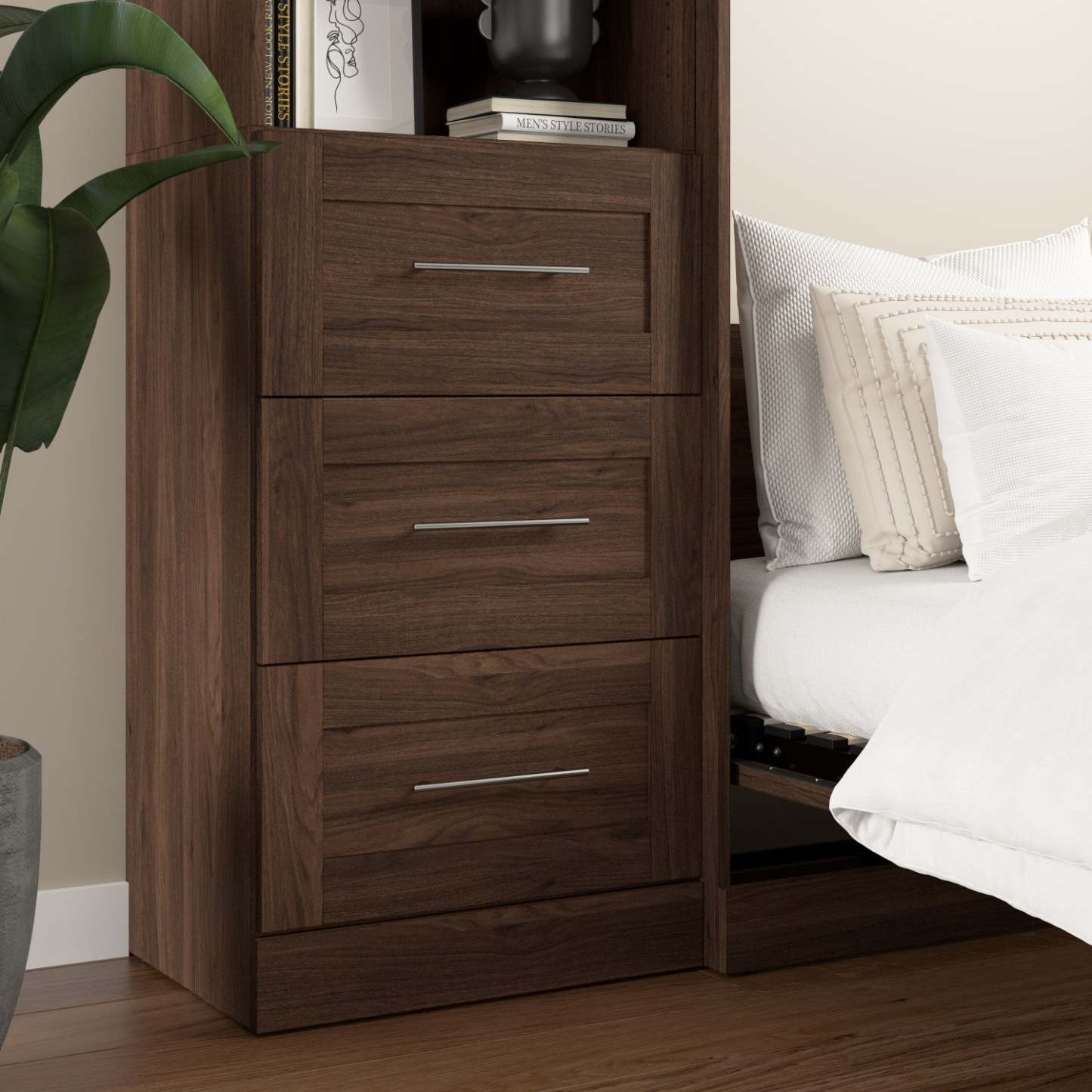 Bestar Pur 3-Drawer Set for Pur 25 Closet Organizer - Black Walnut|Ensemble de 3 tiroirs Pur de Bestar pour organisateur de garde-robe de 25 po - noyer noir