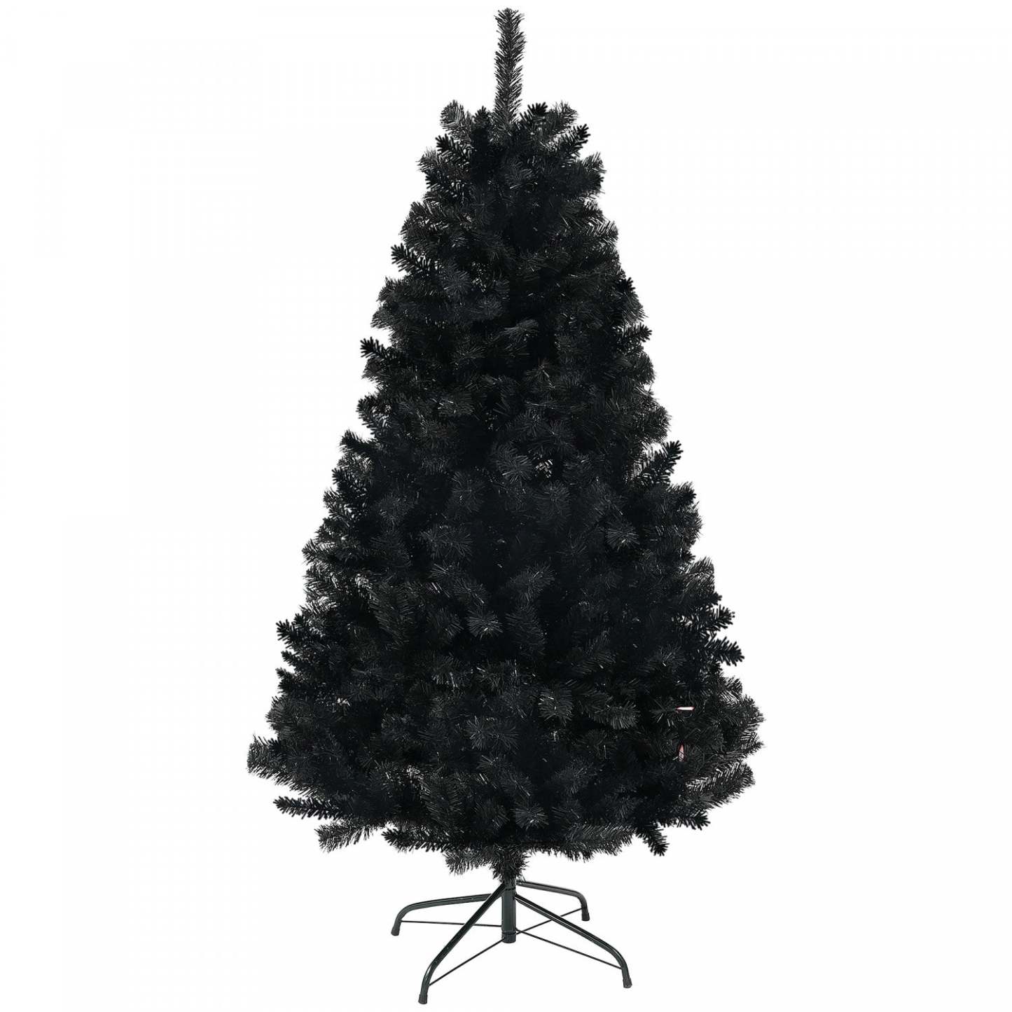 Homcom Sapin De Noel Artificiel De 6 Pieds Avec Ouverture Automatique, Base En Acier, Noir
