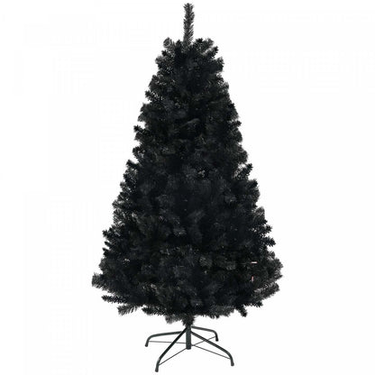 Homcom Sapin De Noel Artificiel De 6 Pieds Avec Ouverture Automatique, Base En Acier, Noir