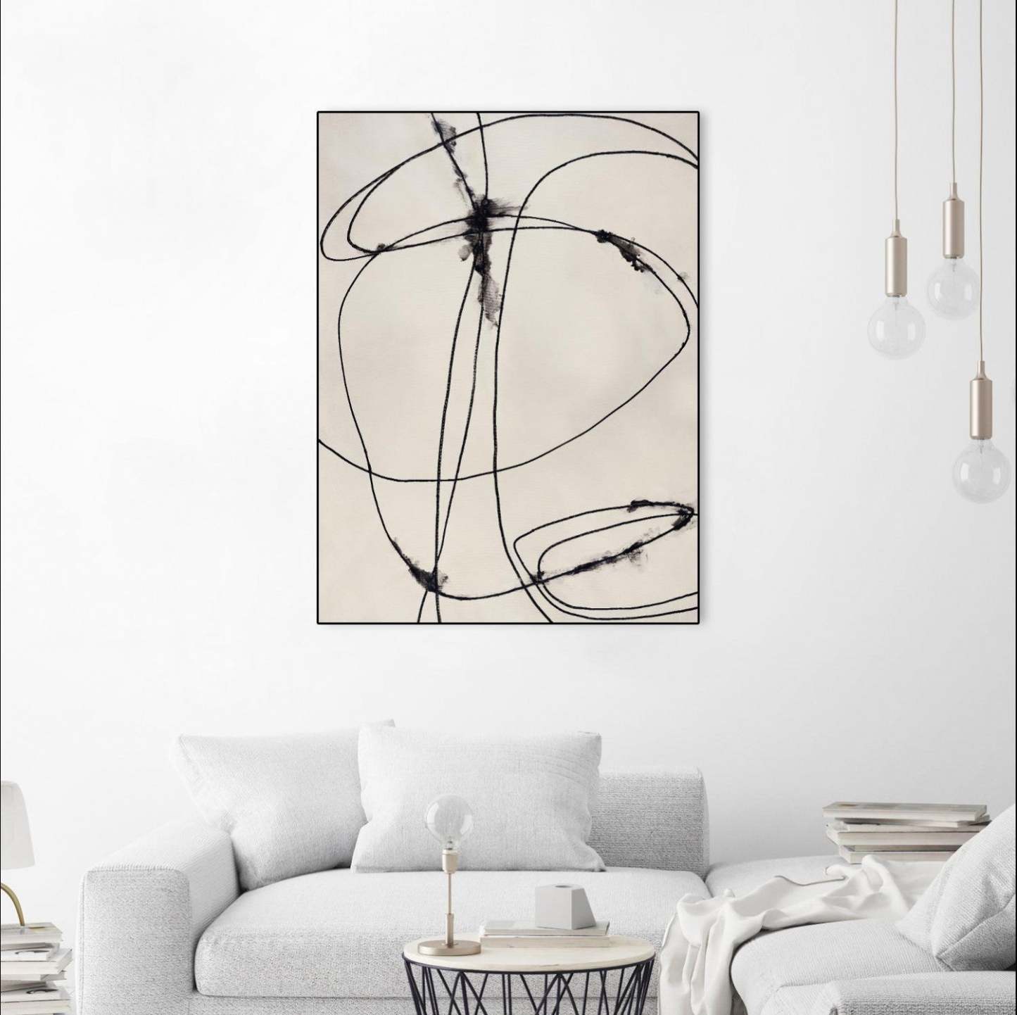 Tangled Ties Canvas Framed Black 30x40 Wall Art|Œuvre d'art murale sur toile encadrée noire « Tangled Ties » 30 x 40