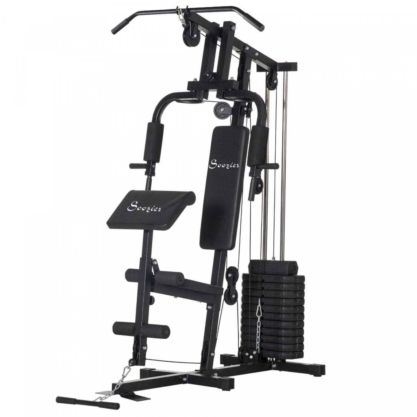Soozier Home Gym Equipment Weight Training Machine, Machine d'entraînement multifonction avec un poids de 143 lb|Soozier Équipement De Gym À Domicile, Appareil D'entraînement Multifonctionnel Avec Une Pile De Poids