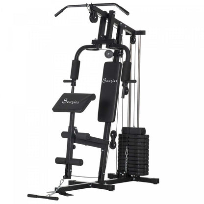 Soozier Home Gym Equipment Weight Training Machine, Machine d'entraînement multifonction avec un poids de 143 lb|Soozier Équipement De Gym À Domicile, Appareil D'entraînement Multifonctionnel Avec Une Pile De Poids