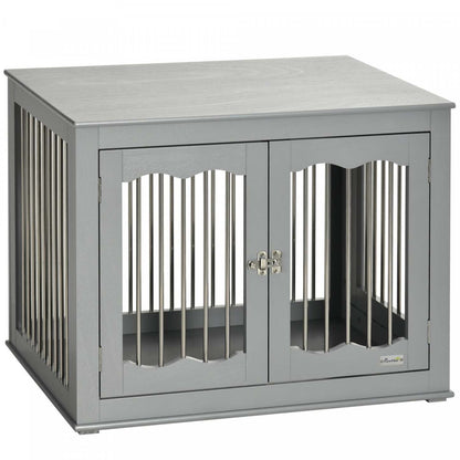 Pawhut Meuble De Niche Pour Chien, Niche Pour Chien 32 avec Trois Portes, Serrures, Cage Pour Chien