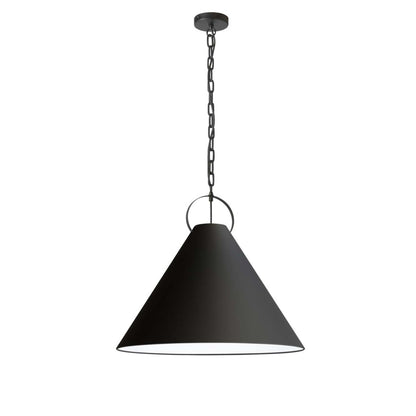 Luminaire suspendu Princeton de Dainolite de 24 po de diamètre avec abat-jour noir, fini noir mat et 1 ampoule