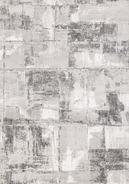 Carpette grise à motif abstrait lavable à la machine - 7 pi 10 po x 10 pi 6 po