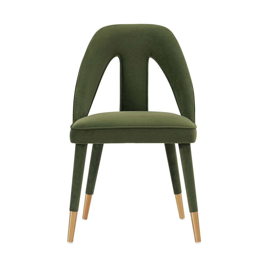Manhattan Comfort Modern Neda Velvet Dining Chair - Olive Green|Chaise de salle à manger moderne Neda de Manhattan Comfort en velours - vert olive