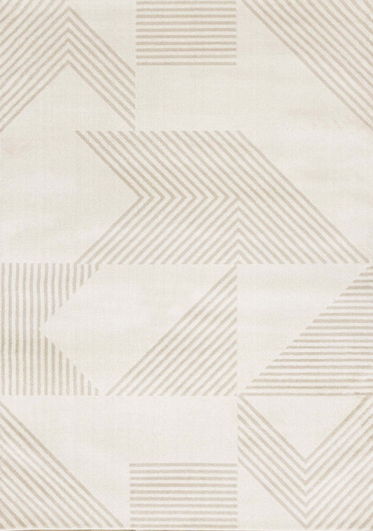 Tapis Hudson Modern géométrique beige crème - 7'10 x 10'6|Carpette Hudson crème et beige à motif géométrique moderne - 7 pi 10 po x 10 pi 6 po