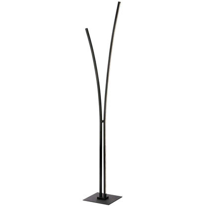 Dainolite Vincent Floor Lamp 34w Matte Black White Acrylic Diffuser|Lampe à pied Vincent de Dainolite en acrylique blanc qui diffuse la lumière, avec fini noir mat et ampoule de 34 W