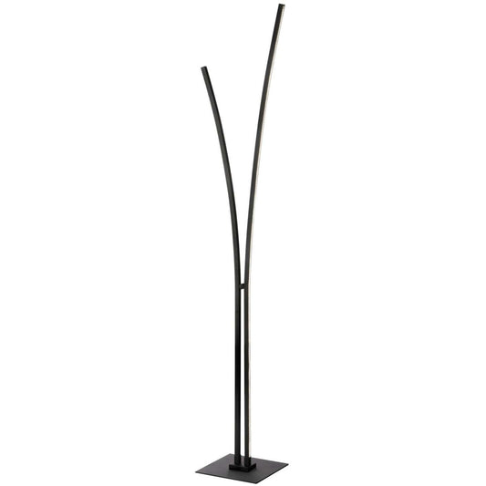 Dainolite Vincent Floor Lamp 34w Matte Black White Acrylic Diffuser|Lampe à pied Vincent de Dainolite en acrylique blanc qui diffuse la lumière, avec fini noir mat et ampoule de 34 W