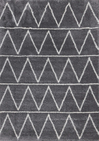 Carpette Fairmont à motifs de rangées en zigzag - 5 pi 3 po x 7 pi 7 po