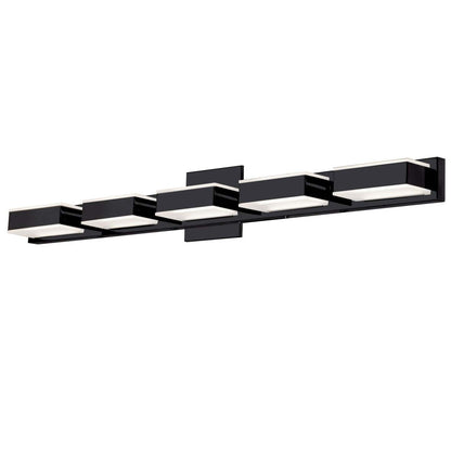 Dainolite Viola 5 Light LED Wall Vanity Light Matte Black Finish Lamp|Lumière de coiffeuse murale Viola de Dainolite avec fini noir mat et 5 ampoules à DEL