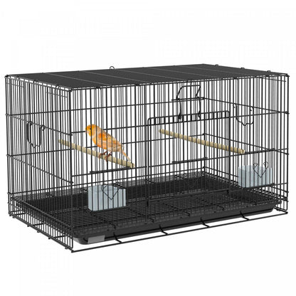 Pawhut 17,7 Cage A Oiseaux Pour Canaris, Pinsons, Cage A Perruches Avec Plateau Amovible, Panneau E