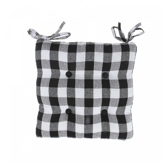 Coussin de chaise 18 x 18 White Buffalo-Set de 2 Coussins de chaise|Coussin de chaise 18 po x 18 po à point à carreaux blanc - ensemble 2 coussins de chaise