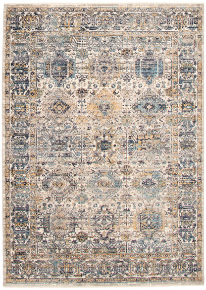 Tapis Bolivar Yalameh bleu-ivoire - 5'3 x 7'6|Carpette Bolivar Yalameh bleu-ivoire - 5 pi 3 pox 7 pi 6 po| D28T7YWW