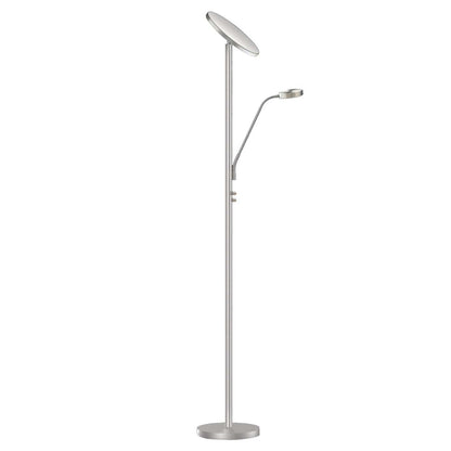 Dainolite Mother And Son LED Lampadaire Satin Nickel Finish|Lampe à pied Mother and Son de Dainolite avec fini nickel satiné et ampoule à DEL